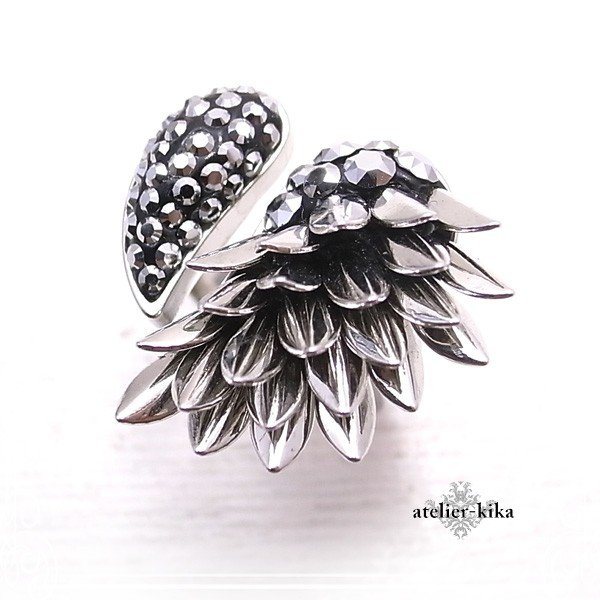 メタリックハートリング スワロフスキー 13号 指輪atelier-kika [ アトリエキカ ]