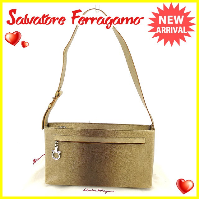 サルヴァトーレ フェラガモ Salvatore Ferragamo ショルダーバッグ ワンショルダー レディース ガンチーニ金具 ベージュ×ブラウン×シルバー レザー 美品 セール 【中古】 T82 サルヴァトーレ フェラガモ Salvatore Ferragamo ショルダーバッグ ワンショルダー レディース ガンチーニ金具 ベージュ×ブラウン×シルバー レザー 美品 セール 【中古】 T82
