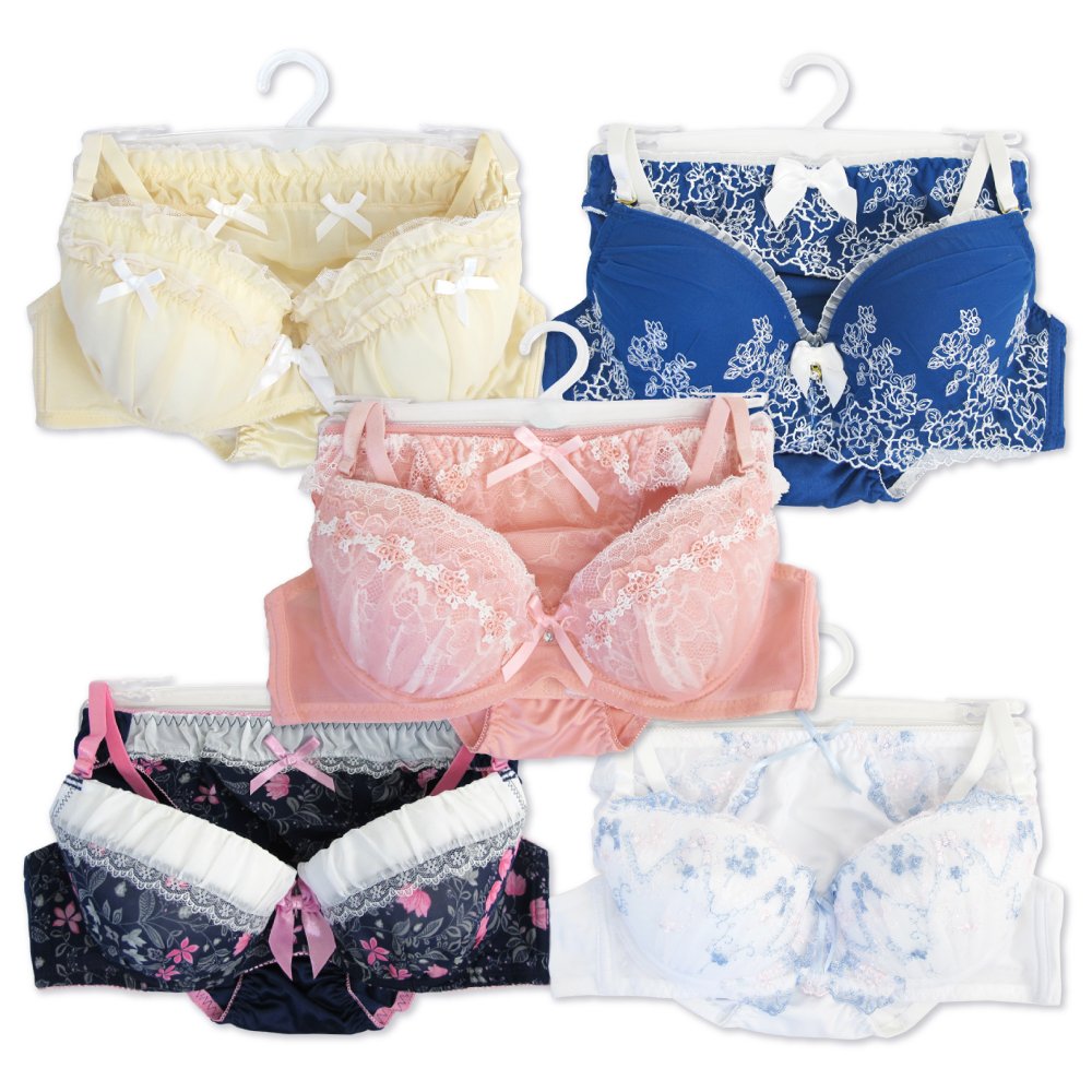 [Pancute] A70-F75 ブラジャー＆ショーツ おまかせ 5セット (x-031) (B70【Aタイプ】)