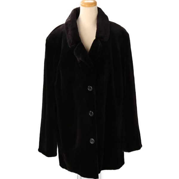 ファーコート リバーシブル 毛皮 コート シェアードミンク ブラック
