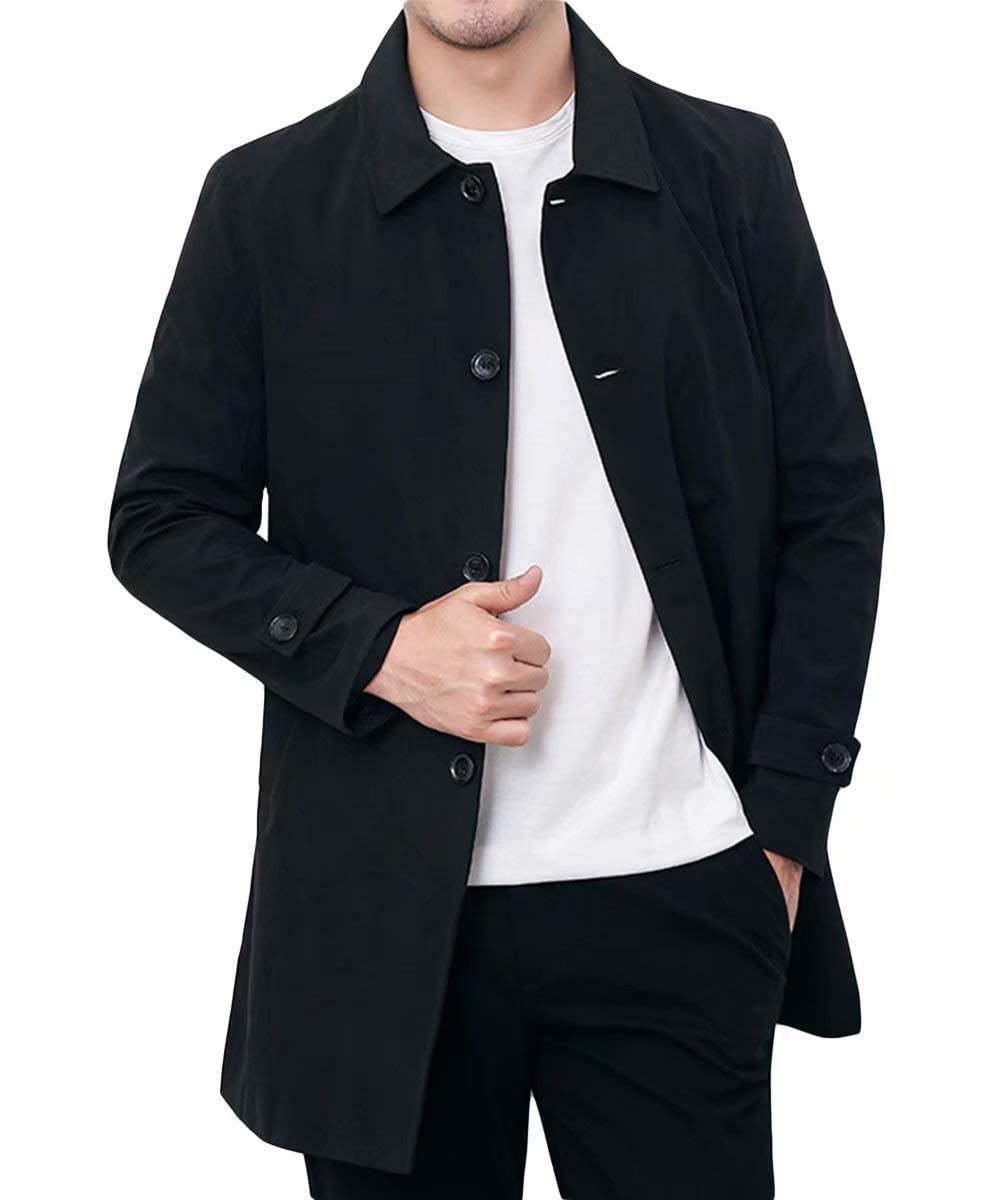 [KOGARASI] トレンチコート メンズ ジャケット スプリングコート テーラード ジャケット 防風 無地 ビジネス カジュアル 兼用 折り襟 秋 冬 春 おしゃれ 薄手