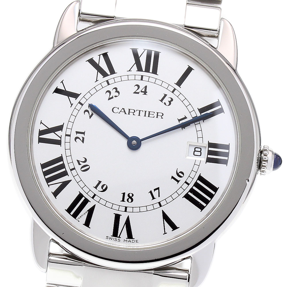 カルティエ CARTIER W6701005 ロンドソロ LM デイト クォーツ メンズ 良品 _837186【中古】