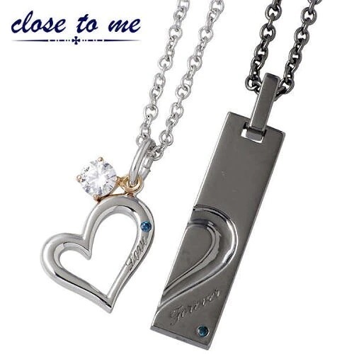 クロストゥーミー close to me ブルーダイヤモンド & ハート シルバー ネックレス