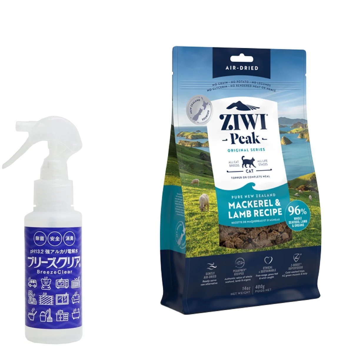 エアドライ キャットフード マッカロー＆ラム 400g 【ph13.2強アルカリ電解水100ml】
