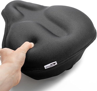 他サイト： 自転車 サドルカバー 上質素材 クッション 疲れにくい 痛くない 座り心地良い 超肉厚 衝撃吸収 エアロバイク クロスバイク ママチャリ 細身のサドル非対応の商品画像