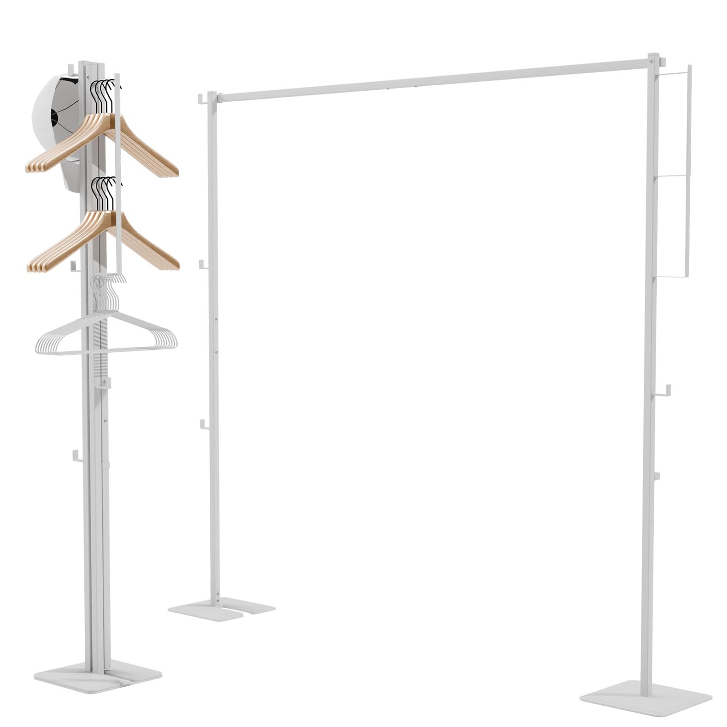 折り畳み 室内物干しラック 室内干し 部屋干し 収納 ラック 布団干し対応 省スペース設計 洗濯物干し コンパクトに収納 組み立て簡単 (白)