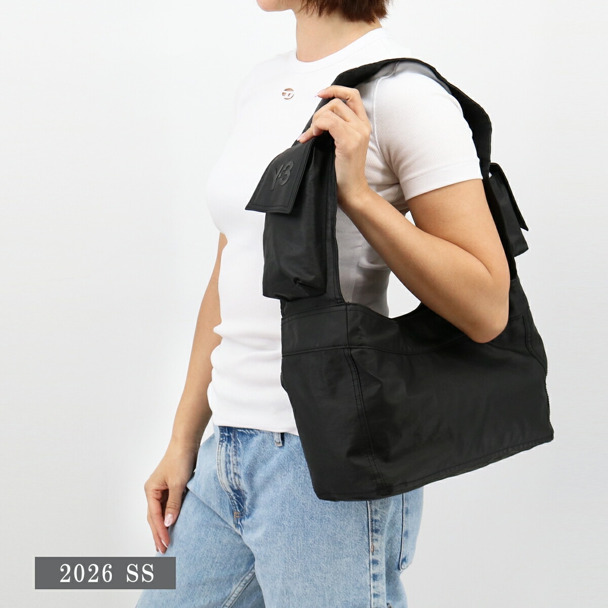 ショルダーバッグ KE5028 NEWSPAPER BAG S トートバッグ ロゴ ナイロン レディース メンズ ユニセックス 鞄 BLACK 黒 ブランド