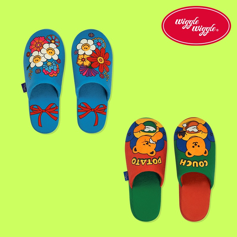 [選択1] wiggle wiggle ルームスリッパ ふわふわ可愛い室内履き 韓国雑貨 洗えるスリッパ