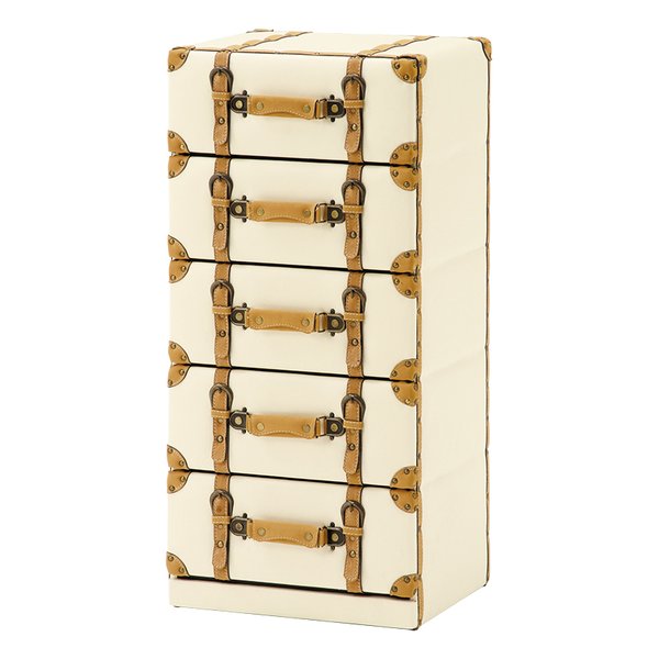 チェスト チェスターチェスト アイボリー 幅41×奥行32×高さ89cm 5段 MCH-6005IV