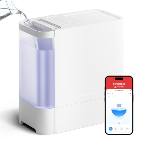 【冬の乾燥・節電対策】SwitchBot 加湿器 気化式 Alexa 大容量 - 4.5L 21畳対応 スイッチボット 18dB 静音 省エネ 上から給水 加湿量最大750ml/h 抗菌 フィルター自