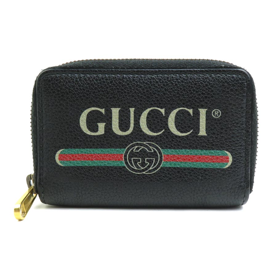グッチ GUCCI コインケース レザー ブラック ユニセックス 496319 a0463