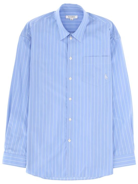 SPORTY & RICH Men Shirts SI00666302ST02 BLUESTRIPE