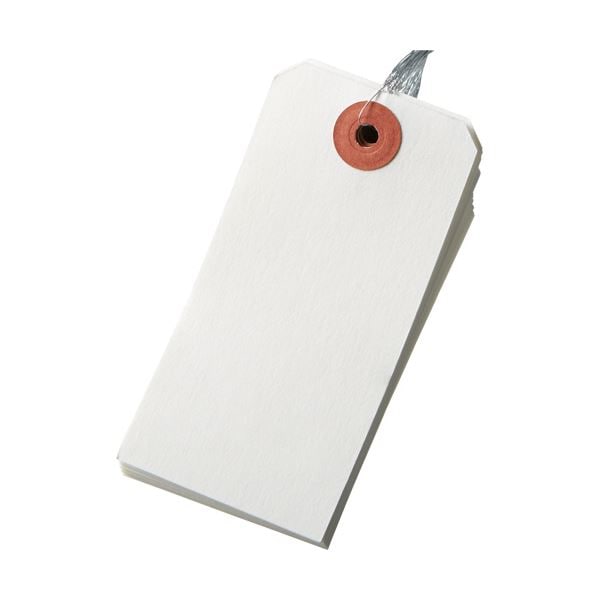 （まとめ）今村紙工 耐水紙 針金荷札 4号 45x90mm TH-4 1パック（100枚） [x5]