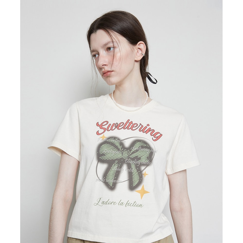 ラーティジェント L3 リボン T シャツ(クリーム)