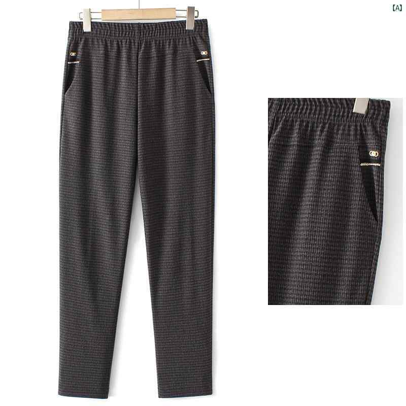 レディース ファッション おしゃれ 春夏 秋　冬 大人 上品 高級 マダム プレゼント 敬老日　おばあちゃん ズボン 春秋 ハイウエスト ストレート レッグ ゴム ウエスト