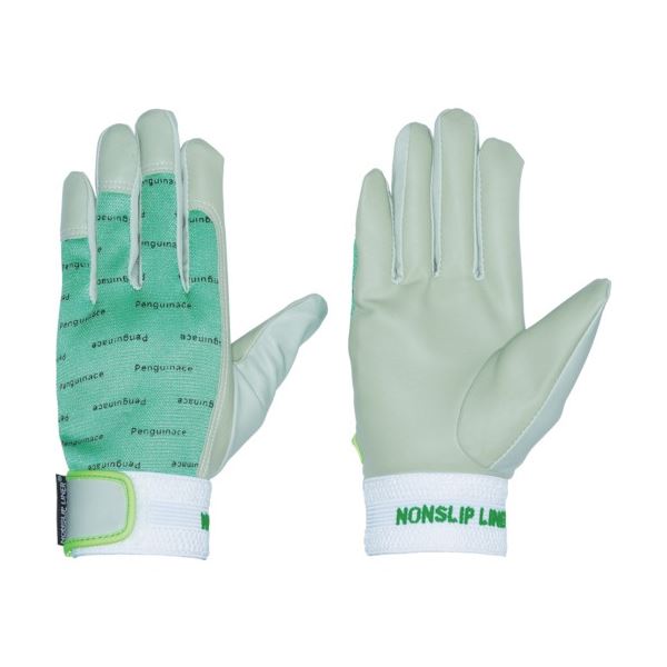 （まとめ）ペンギンエース ノンスリップエレカー 白 LL グリーン PA-1624 1双[x3]