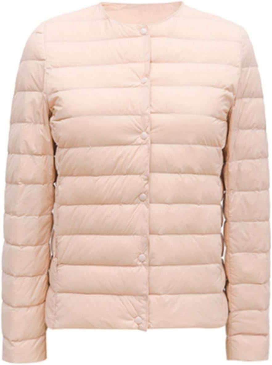 ダウンコート レディース ダウンジャケット 黒 白 多色選べる ショート丈 襟なし 軽量 厚手コート シンプル 無地 防寒 スリム 大きいサイズ 冬 アウター 秋冬 収納袋付き 撥水 ウルトラライトダ