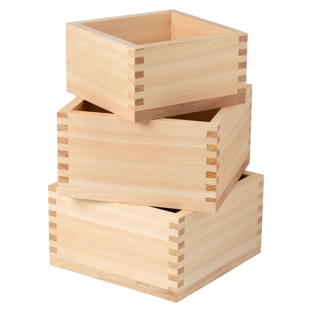 ますや　二升五合セット　ますます繁盛の縁起物　岐阜県大垣市の檜製計量器・酒器