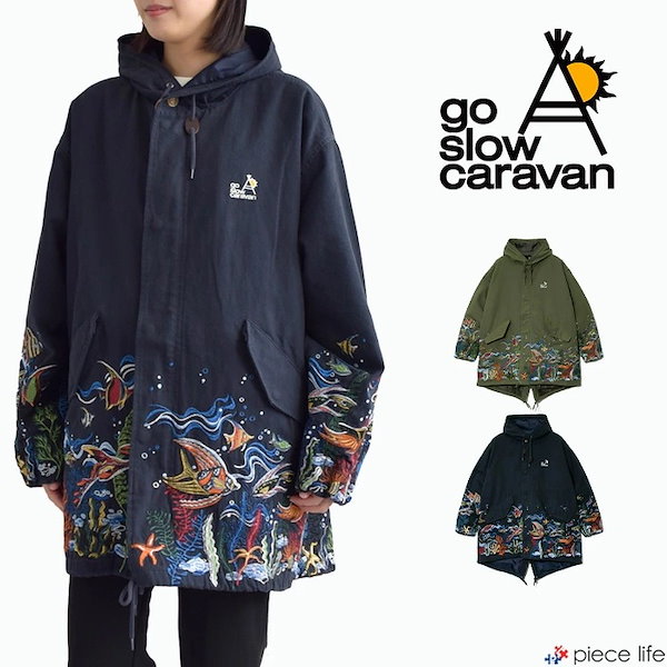 チチカカ go slow caravan スラブサテンパネル刺繍モッズコート【WEB限定】／ ジャケット アウター 男女兼用 長袖 フード 刺しゅう  コットン ゆったり 羽織り ms 390232 : チチカカ Yahoo!ショッピング店 - 通販 - Yahoo!ショッピング