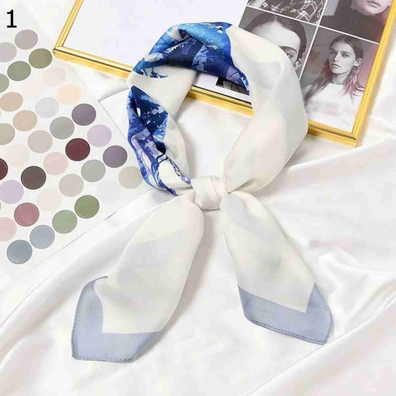 【20%OFFクーポン～】かわいい漫画の春の女性のスカーフプリントコミックラップヘアリボン多彩な秋スクエアヘッドバンド スカーフ (Color : 4 Size : 70x70cm) 5,202円