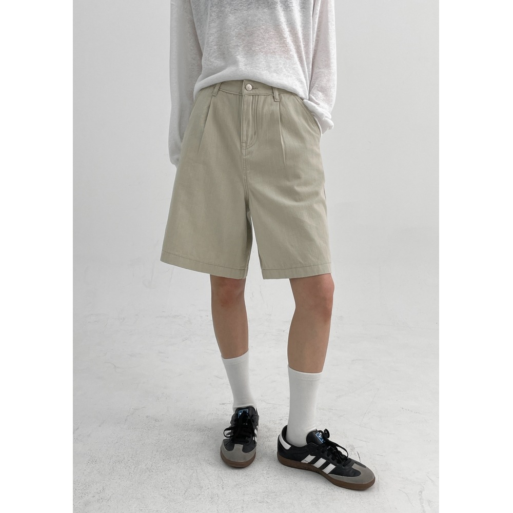 ブラックアップ [MADE] ミユリネン風ハーフパンツ