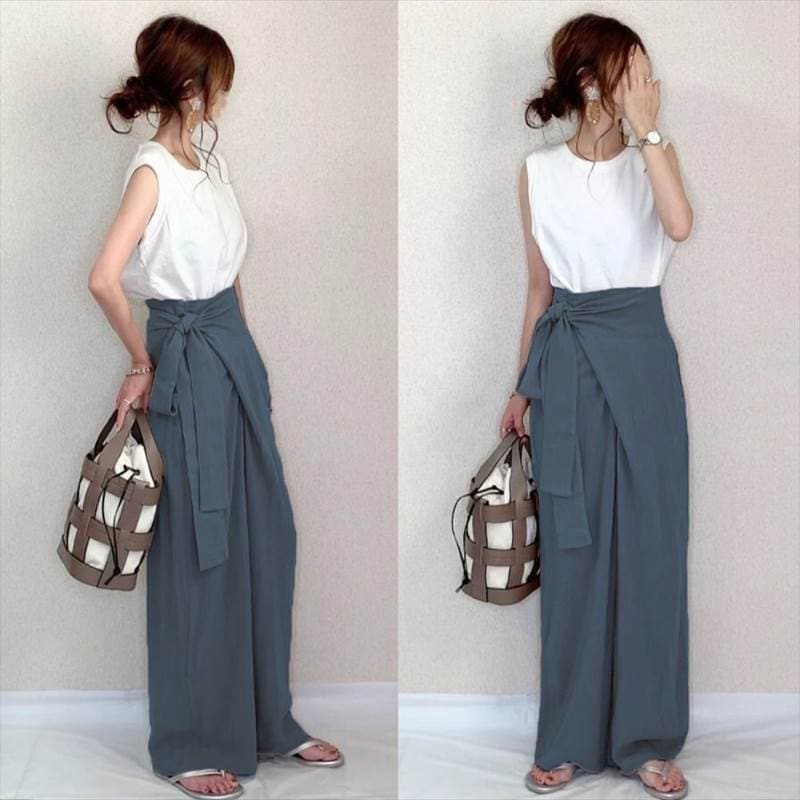 ボトムス パンツ カジュアルパンツ ストレートパンツ ワイドパンツ ウエストマーク かわいい 大人可愛い きれいめ シンプル カジュアル 大人 上品 おしゃれ かっこいい 大人女子 こなれ感 クール