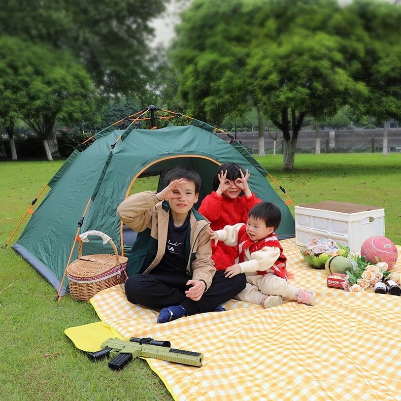 【3日内出荷】テント屋外テント単層帳防水蚊よけ設置 回収大空間野外キャンプ全自動