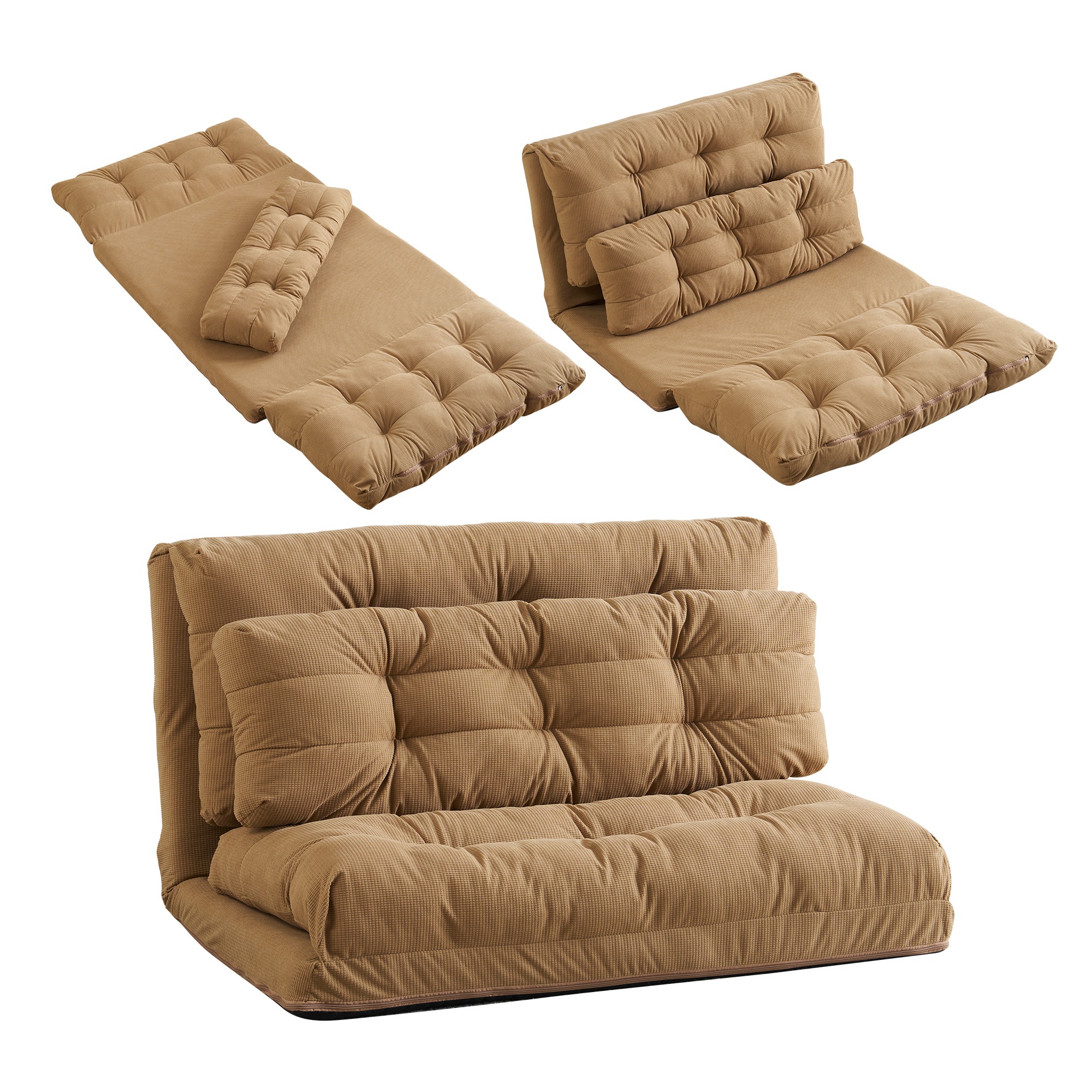 【国内出荷-送.料.無.料】ソファーベッドソファベッドローソファー幅108cm6段階リクライニング2人掛けソファマルチに使える3WAYクッション付き座椅子1人掛け折りたたみ折り畳みコンパクト折りたた～ 11,813円