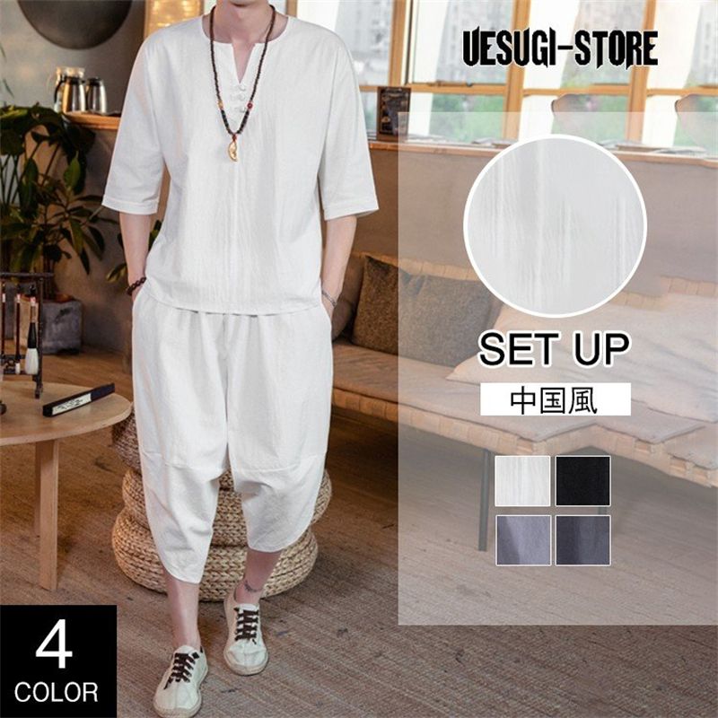 【限定SALE】スウェット上下 メンズメンズ Tシャツ 半袖 吸汗速乾 ショートパンツ 短パン ラウンドネック トップス 夏物 夏 おしゃれ カジュアル かっこいい 7分パンツ