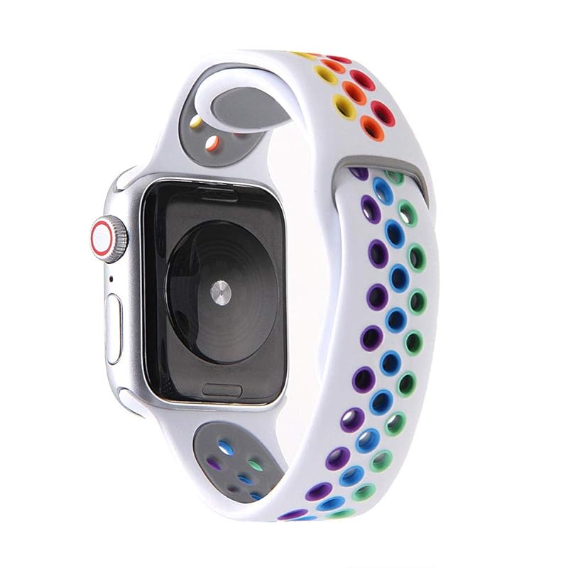 ZENGYQI コンパチブル Apple Watch バンド 38mm 42mm 40mm 44mm,ソフトシリコンバンド 通気性 スポーツシリコンストラップリストバンド交換バンドリストバンド iWa