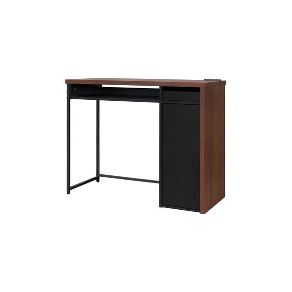 SDK-890ウォールナット/ブラック 収納付きデスク メーカー直送