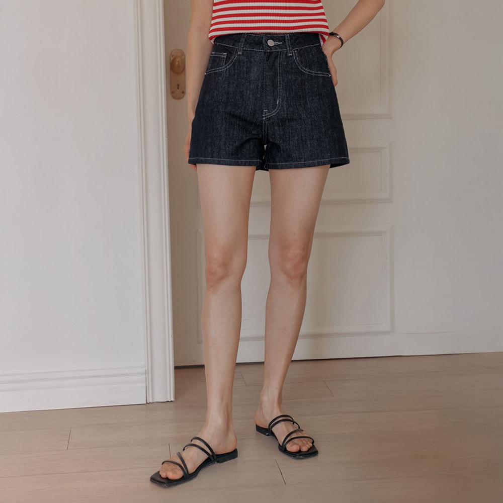 S-2XLベロンティステッチデニムショーツ