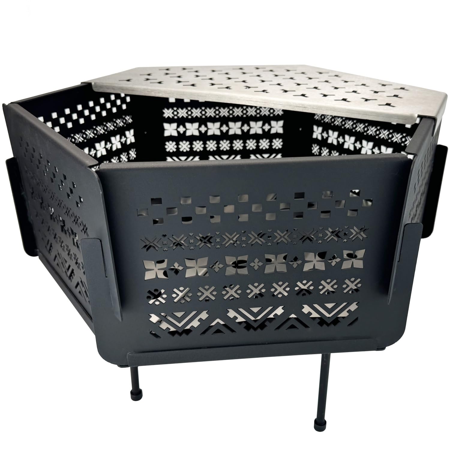 Solotour 焚火台 幅47cm コンパクト 五徳 大型 携帯便利 アウトドア キャンプ 組み立て 焚き火台 収納バッグ付き