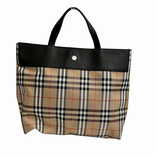 バーバリー ロンドン ノバチェック ナイロン レザー バッグ ハンドバッグ レディース 【中古】 17,165円