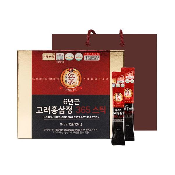 Jungwonsam 6年根 高麗紅参亭 365スティック 30包 ショッピングバッグ付き / 정원삼 6년근 고려홍삼정 365 스틱 30포 + 쇼핑백