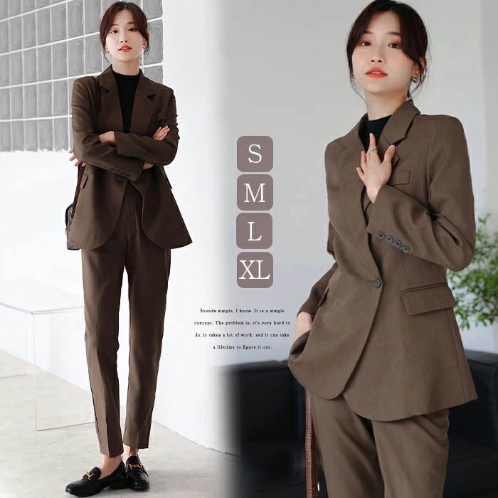 春秋 日韓ファッション 長袖 フォーマル ビジネススーツセットアップ レディース 気質 OL通勤