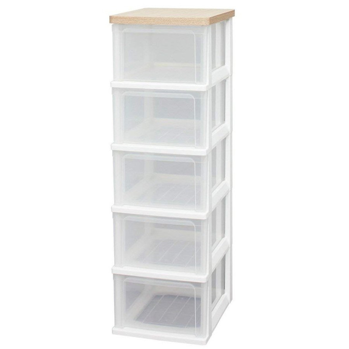 チェスト 木天板 5段 幅32.4×奥行41×高さ101.8cm ホワイトオーク WTS-305