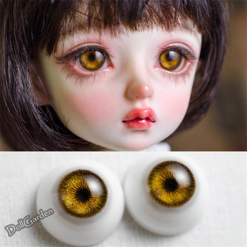 BJD 1/3 1/4 1/6 ドール アイ ゴールド 石膏アイ 三白眼 8mm/10mm/12mm/14mm/16mm/18mm/20mm/22mm/24mm SD/MSD/幼SD球体関節人形用アイ
