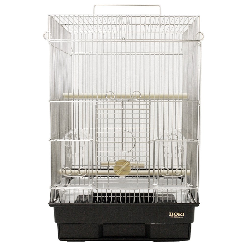 鳥かご　ＨＯＥＩ　３５手のりステンレス　ブラック　（３７X４１．５X５４．５ｃｍ）　セキセイ　小型インコ　中型インコ　ＣＲＣ55―15―10―10―00