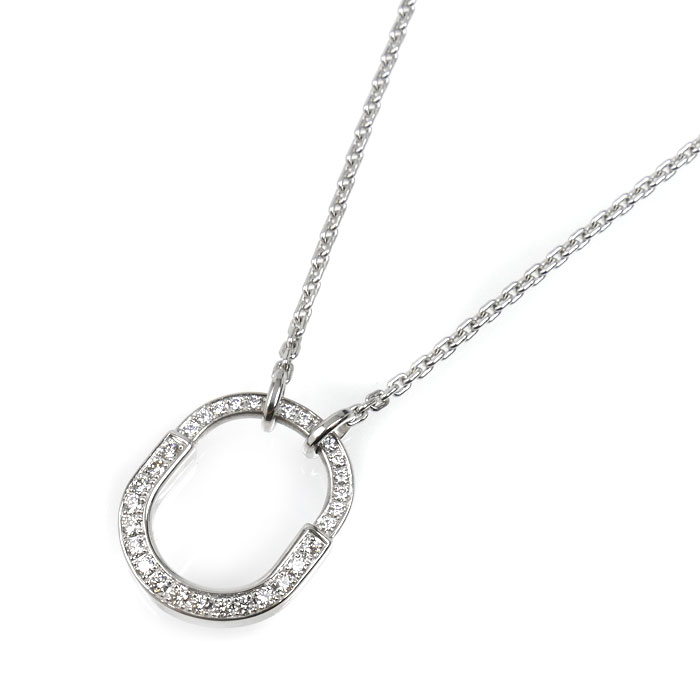 TIFFANY&Co. ティファニー K18WG ホワイトゴールド ロック スモール ネックレス 74365728 ダイヤモンド0.19ct 8.4g 40/45.5cm レディース 中古 美品