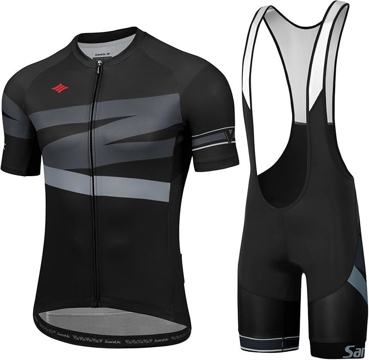 メンズ サイクルジャージ 上下セット 半袖 サイクルウェア サイクリング ジャージセット ビグパンツ 自転車ウェア 4Dパッド ロードバイク 夏 吸汗速乾 通気 弾力(ブラック, L)