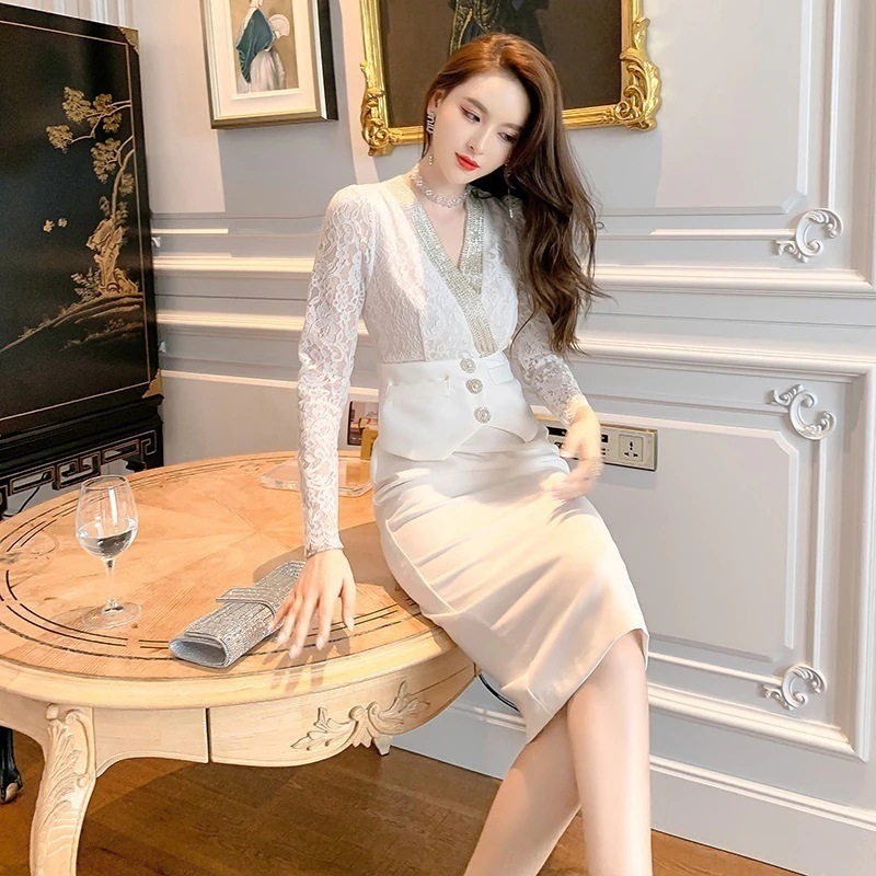 【Fellow 20％割】新款 秋 レース ワンピース パーティードレス 着痩せ 大人 お呼ばれ 同窓会 披露宴 卒業式 結婚式 ウェディング 二次会 成人式