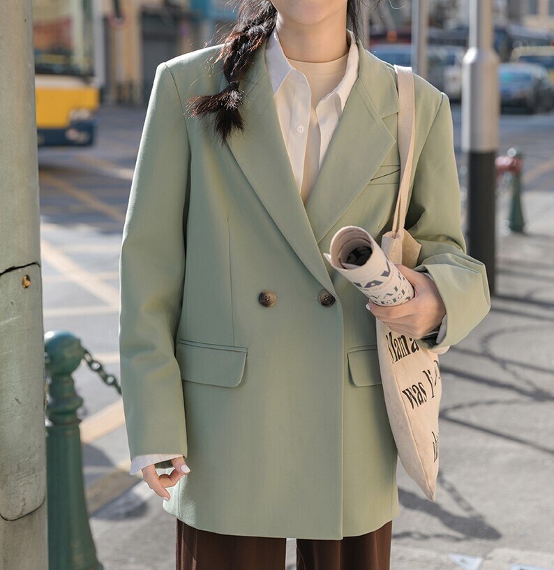 ７色 アウター ジャケット レディース 春 きれいめ 暖かい ショート丈 長袖 Vネック 襟付き BIGシルエット ワイド ポケット 前開き 色展開 ブラック グリーン ブラウン 黄色 ピンク ネイビ