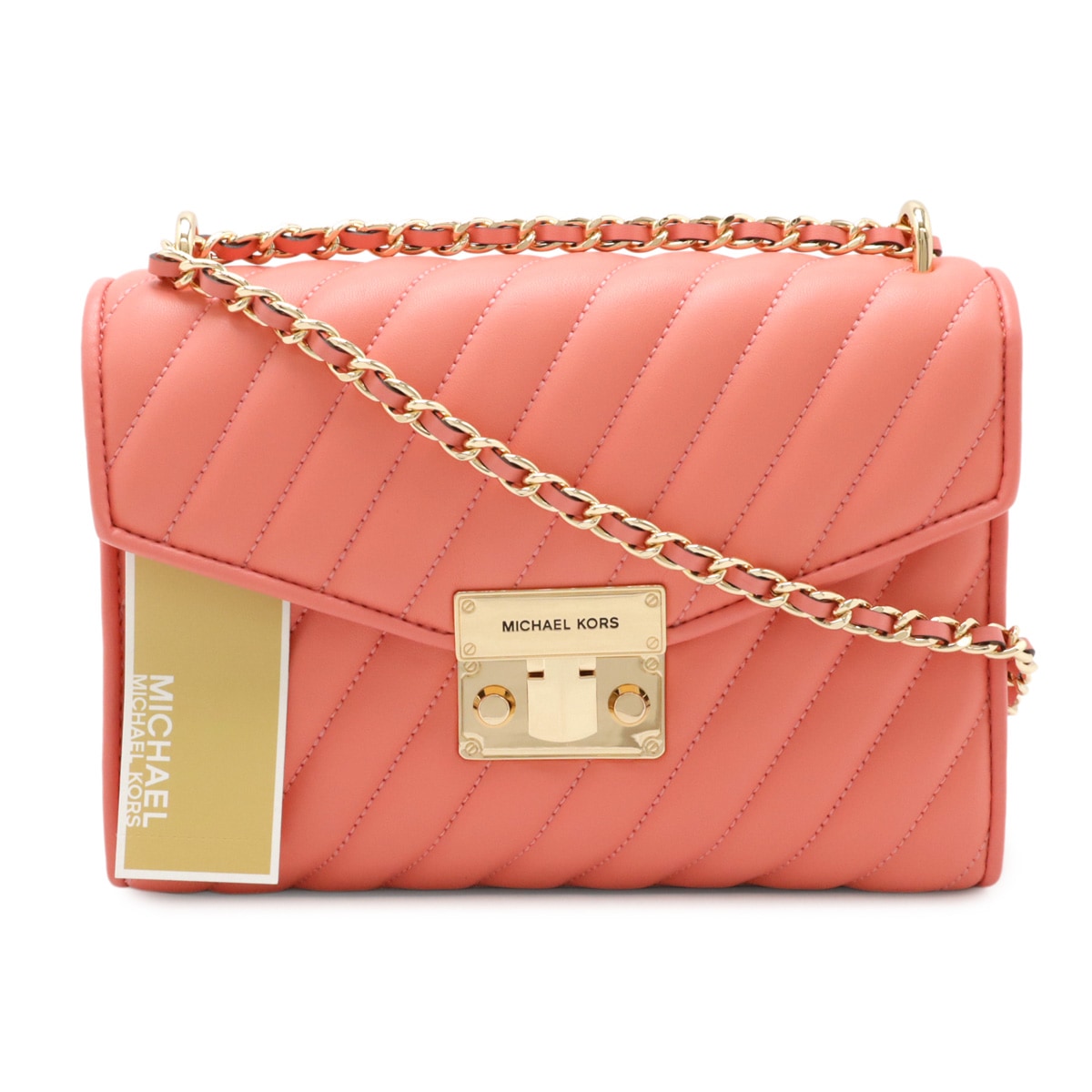 マイケルコース ショルダーバッグ チェーンショルダー ヴィーガンレザー ローズ ピンク ゴールド金具 35T0GX0L2