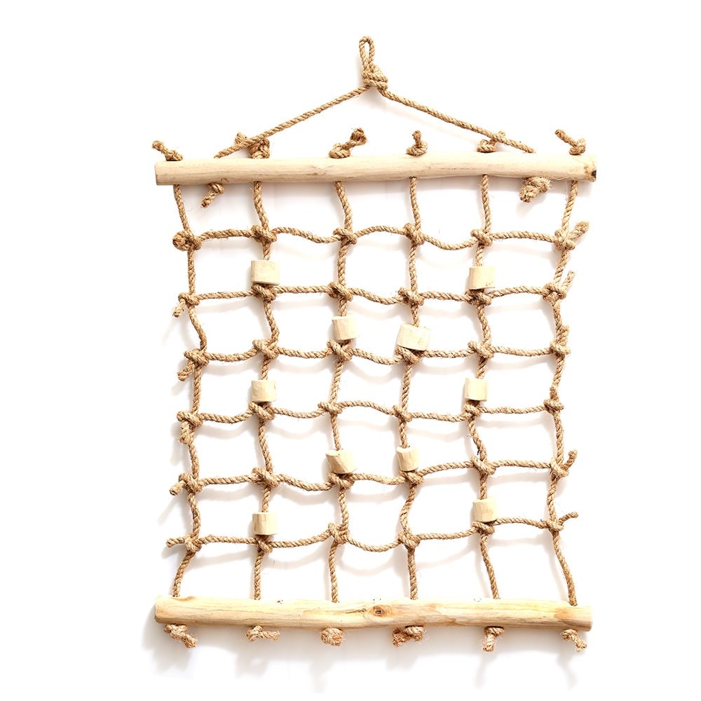 大型インコ＆オウム用　コーヒーの木と麻ロープのアスレチック網はしご　Ｍサイズ　おもちゃ　バードトイ　ＣＲＣ55―40―10―00―00