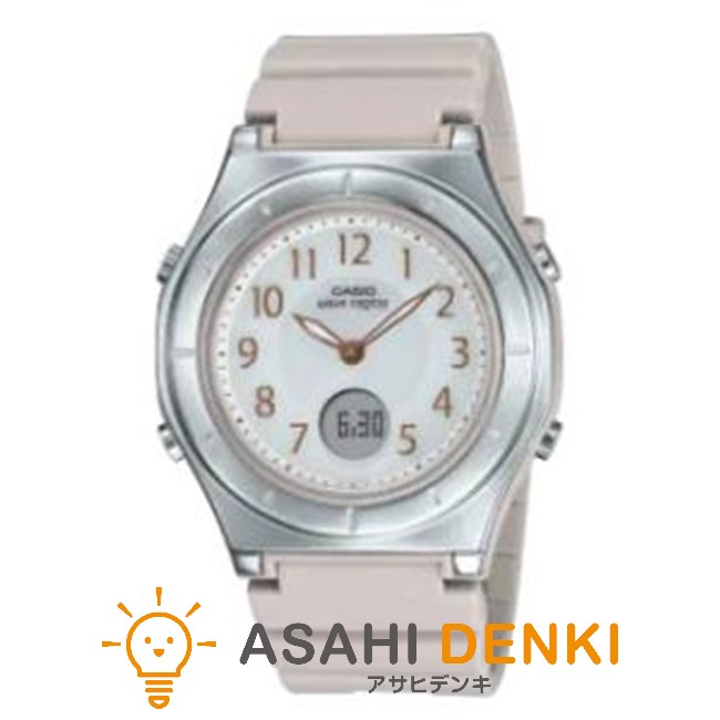 腕時計・時計 カシオ LWA-M145-4AJF 電波ソーラー 手表 レディース ソーラー電波時計 軽量 ピンクベージュ