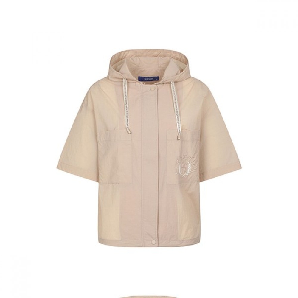 [オリビアハスラー] ベージュハスラーサマーストリングフード付きジャンパーOHCMJP202