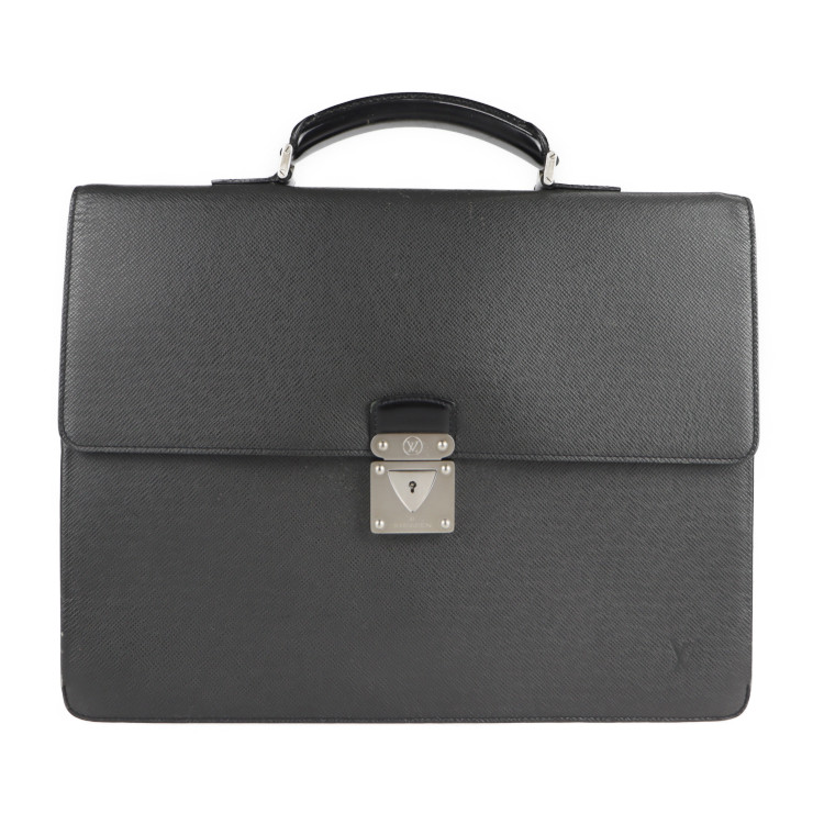 LOUIS VUITTON ルイ ヴィトン ビジネスバッグ M31052 ロブスト１ タイガ レザー アルドワーズ ブラック系 シルバー金具 ブリーフケース ビトン 本物保証 中古