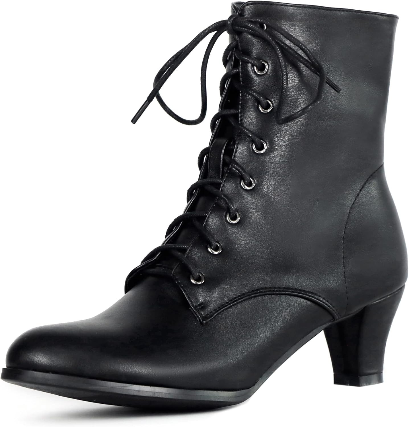 NeelyRisey 編み上げ 袴用 ショートブーツ ジッパー レディース 卒業式靴 ヒール6CM 22.-29.CM 黒ベージュ茶色