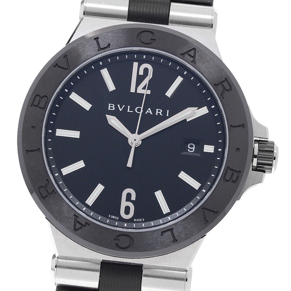 ブルガリ BVLGARI DG42SC ディアゴノ セラミック デイト 自動巻き メンズ 美品 箱付き_959765【中古】